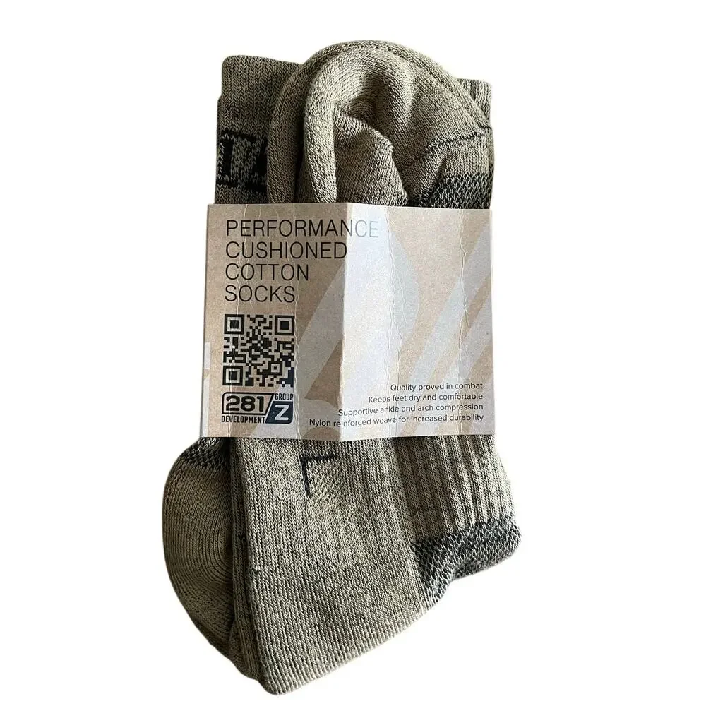 Cotton Performance Socks Unisex Hiking Winter Fall Mens Tactical Size Large